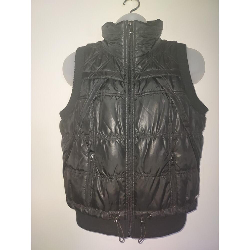 Calvin Klein Women's Puffer Vest Medium Full Zip Performance Casual Black